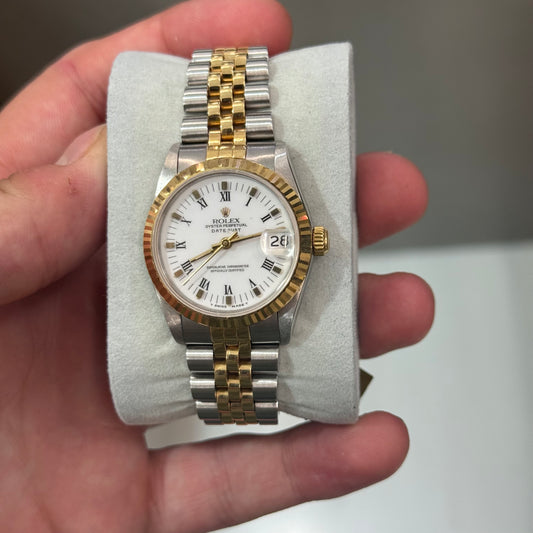 Rolex 68273 White Roman Dial on Jubilee