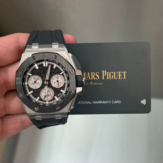 Audemars Piguet Royal Oak Offshore Chronograph 26420SO.OO.A002CA.01 Black Dial on Rubber Strap Papers 2023