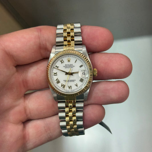 Rolex 68273 White Roman Dial on Jubilee