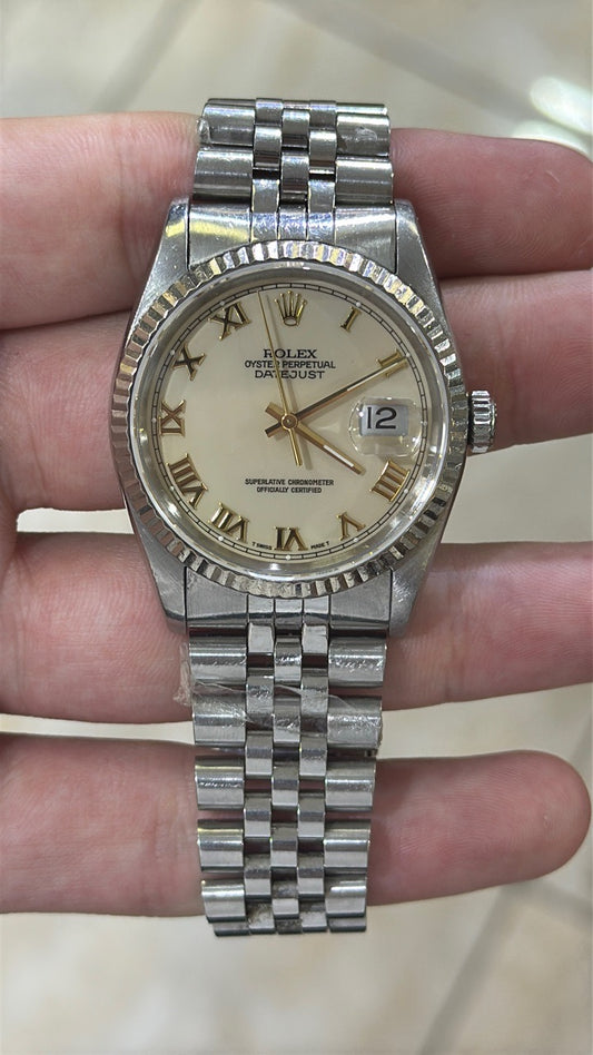 Rolex D/J 16234 Silver Roman Dial on Jubilee