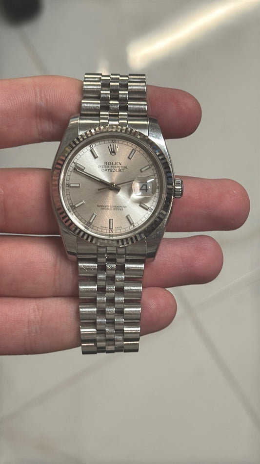 Rolex Datejust 116234 Silver Dial on Jubilee Papers