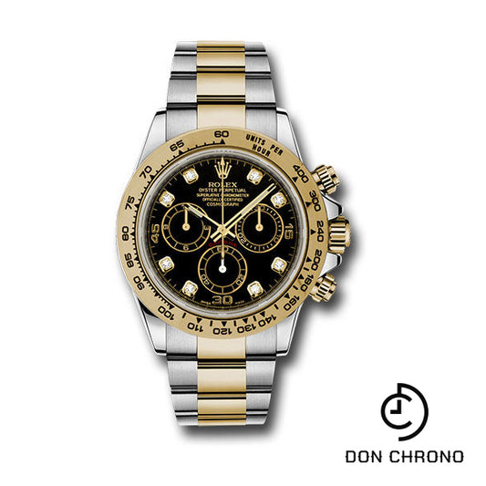 Rolex Yellow Rolesor Cosmograph Daytona 40 Watch - Black Diamond Dial - 116503 bkd