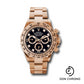 Rolex Everose Gold Cosmograph Daytona 40 Watch - Black Diamond Dial - Oyster Bracelet - 116505 bkd