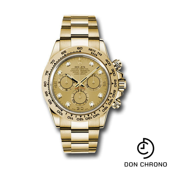 Rolex Yellow Gold Cosmograph Daytona 40 Watch - Champagne Diamond Dial - 116508 chd