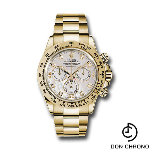 Rolex Yellow Gold Cosmograph Daytona 40 Watch - Mother-Of-Pearl Diamond Dial - 116508 md
