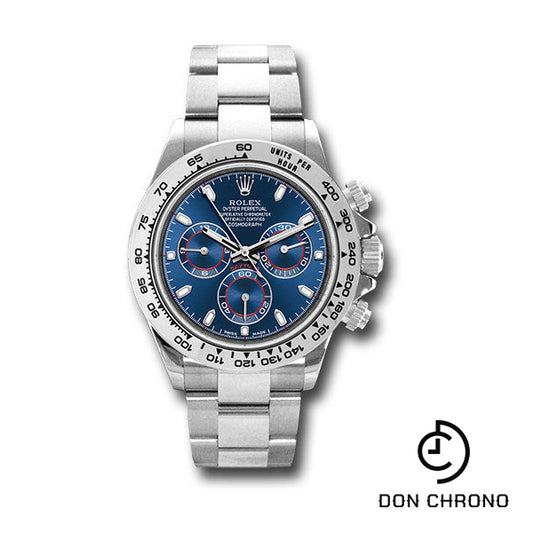 Rolex White Gold Cosmograph Daytona 40 Watch - Blue Index Dial - 116509 bli