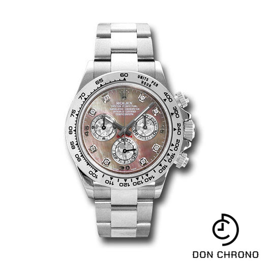 Rolex White Gold Cosmograph Daytona 40 Watch - Dark Mother-Of-Pearl Diamond Dial - 116509 dkltmd