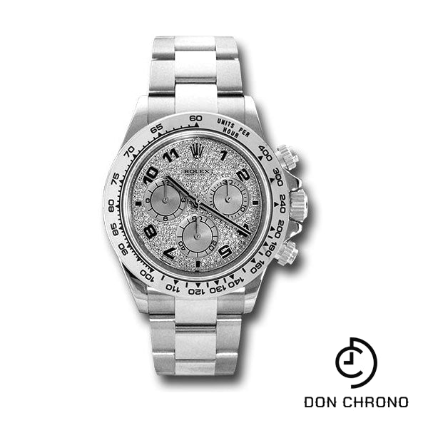 Rolex White Gold Cosmograph Daytona 40 Watch - Pave Diamond Arabic Dial - 116509 pave