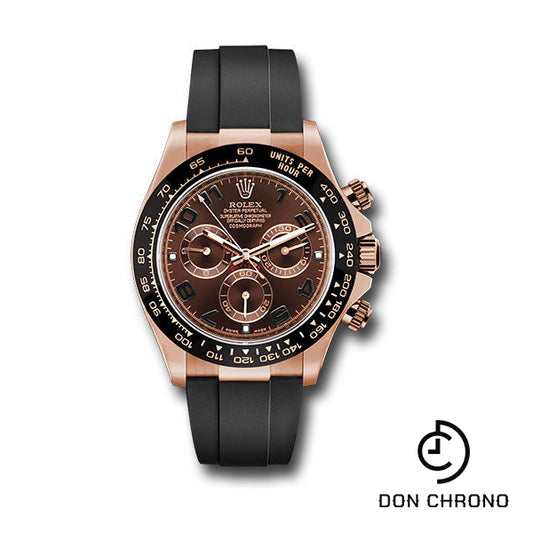 Rolex Everose Gold Cosmograph Daytona 40 Watch - Chocolate Arabic Dial - Black Oysterflex Strap - 116515LN choof