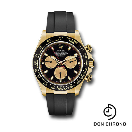 Rolex Yellow Gold Cosmograph Daytona 40 Watch - Black Paul Newman Index Dial - Black Oysterflex Strap - 116518LN bkchof