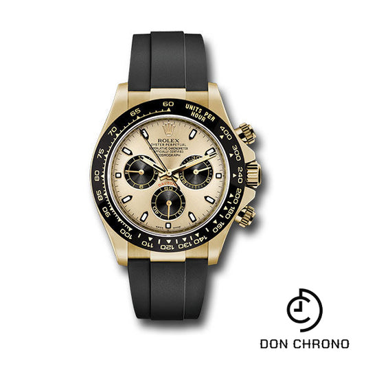 Rolex Yellow Gold Cosmograph Daytona 40 Watch - Champagne And Index Dial - Black Oysterflex Strap - 116518LN chbkof