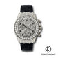 Rolex White Gold Cosmograph Daytona 40 Watch - Pave Diamond Enamel Arabic Dial - Black Leather Strap - 116599RBR