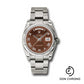 Rolex White Gold Day-Date 36 Watch - Fluted Bezel - Havana Brown Roman Dial - Oyster Bracelet - 118239 hbro
