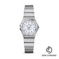 Omega Ladies Constellation Quartz Watch - 24 mm Brushed Steel Case - Mother-Of-Pearl Diamond Dial - 123.10.24.60.55.001
