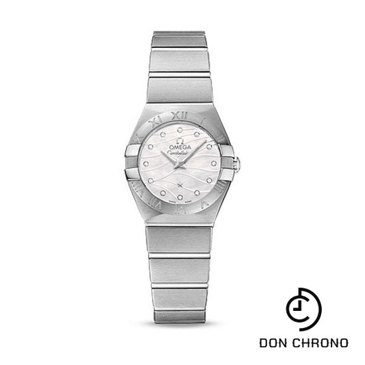 Omega Constellation Quartz Watch - 24 mm Steel Case - White Mother-Of-Pear Diamond Dial - 123.10.24.60.55.003