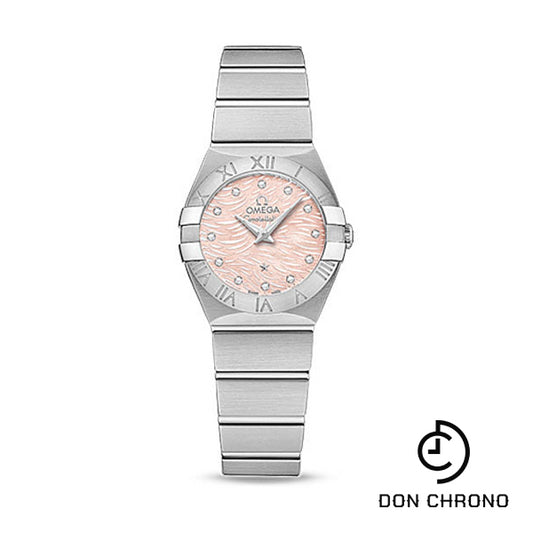 Omega Constellation Quartz Watch - 24 mm Steel Case - Pink Mother-Of-Pearl Diamond Dial - 123.10.24.60.57.002