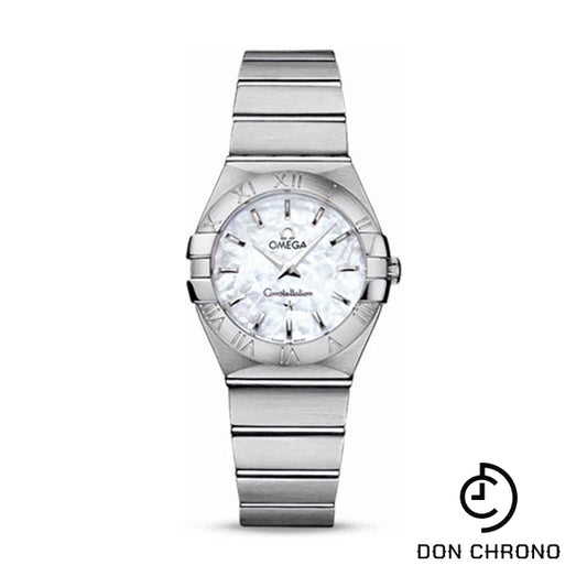 Omega Ladies Constellation Quartz Watch - 27 mm Brushed Steel Case - Mother-Of-Pearl Dial - 123.10.27.60.05.001