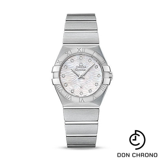 Omega Constellation Quartz Watch - 27 mm Steel Case - Mother-Of-Pearl Diamond Dial - 123.10.27.60.55.004