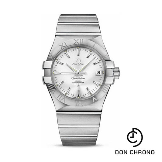 Omega Gents Constellation Chronometer Watch - 35 mm Brushed Steel Case - Silver Dial - 123.10.35.20.02.001