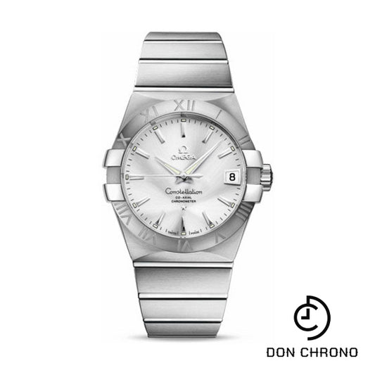 Omega Gents Constellation Chronometer Watch - 38 mm Brushed Steel Case - Silver Dial - 123.10.38.21.02.001