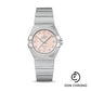 Omega Constellation Co-Axial Watch - 27 mm Steel Case - Diamond-Set Bezel - Pink Mother-Of-Pearl Dial - 123.15.27.20.57.002
