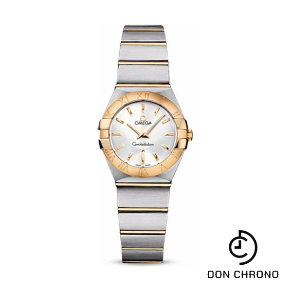 Omega Ladies Constellation Quartz Watch - 24 mm Brushed Steel And Yellow Gold Case - Silver Dial - 123.20.24.60.02.002