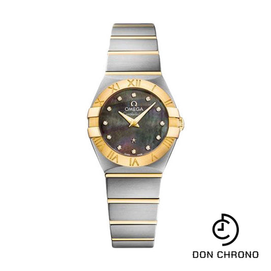 Omega Constellation Quartz Tahiti Watch - 24 mm Steel And Yellow Gold Case - Tahiti Mother-Of-Pearl Diamond Dial - 123.20.24.60.57.006