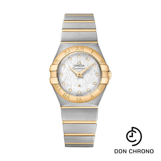 Omega Constellation Quartz - 27 mm Steel And Yellow Gold Case - Silver Diamond Dial - 123.20.27.60.52.001