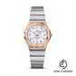 Omega Ladies Constellation Quartz Watch - 27 mm Brushed Steel And Red Gold Case - Mother-Of-Pearl Diamond Dial - 123.20.27.60.55.001