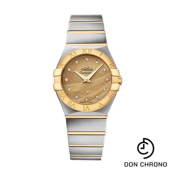 Omega Constellation Quartz Watch - 27 mm Steel And Yellow Gold Case - Sandy Champagne Dial - 123.20.27.60.58.003