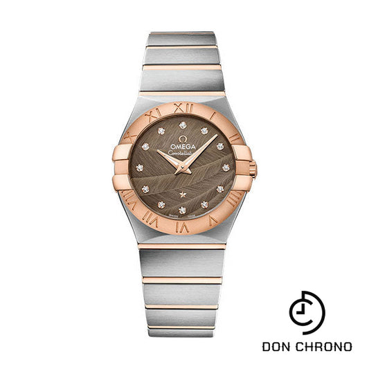 Omega Constellation Quartz - 27 mm Steel And Red Gold Case - Brown Dial - 123.20.27.60.63.003