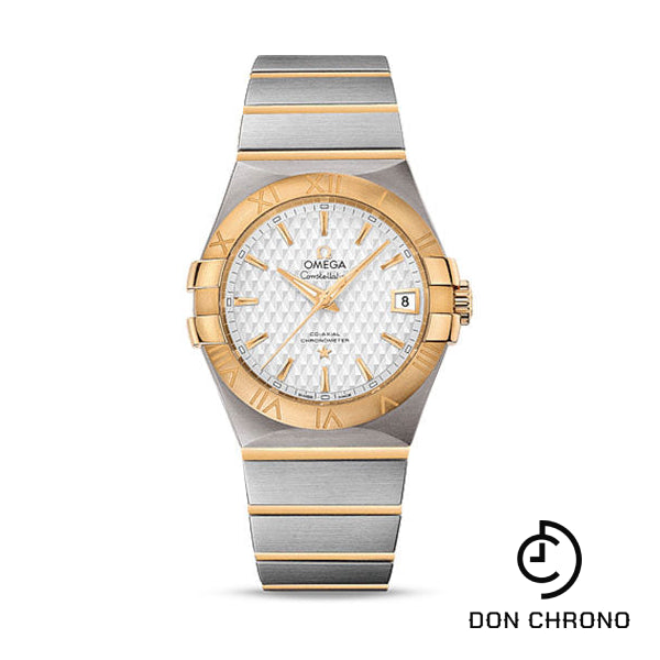 Omega Constellation Co-Axial Watch - 35 mm Steel Case - Yellow Gold Bezel - Silver Dial - Yellow Gold Bracelet - 123.20.35.20.02.006
