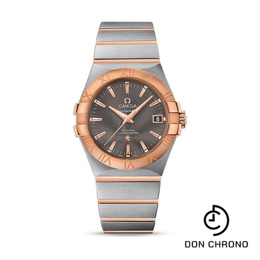 Omega Constellation Co-Axial Watch - 35 mm Steel Case - 18K Red Gold Bezel - Grey Dial - 123.20.35.20.06.002