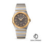 Omega Constellation Co-Axial Watch - 38 mm Steel Case - 18K Yellow Gold Bezel - Grey Dial - 123.20.38.21.06.001