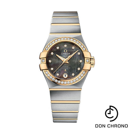 Omega Constellation Co-Axial Tahiti Watch - 27 mm Steel And Yellow Gold Case - Tahiti Mother-Of-Pearl Diamond Dial - 123.25.27.20.57.007
