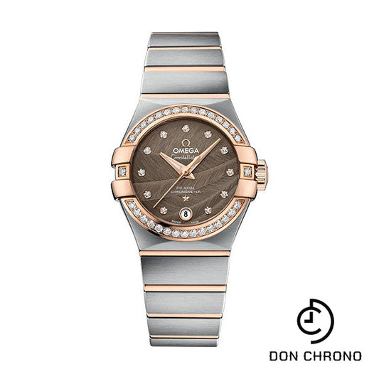 Omega Constellation Co-Axial Watch - 27 mm Steel And Red Gold Case - Praline Dial - 123.25.27.20.63.001