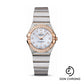 Omega Ladies Constellation Quartz Watch - 27 mm Brushed Steel And Red Gold Case - Diamond Bezel - Mother-Of-Pearl Diamond Dial - 123.25.27.60.55.002