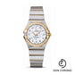 Omega Ladies Constellation Quartz Watch - 27 mm Brushed Steel And Yellow Gold Case - Diamond Bezel - Mother-Of-Pearl Diamond Dial - 123.25.27.60.55.003