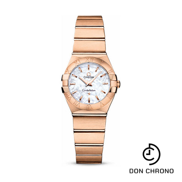 Omega Ladies Constellation Quartz Watch - 24 mm Brushed Red Gold Case - Mother-Of-Pearl Dial - 123.50.24.60.05.001