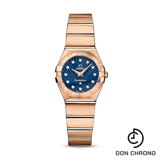 Omega Constellation Quartz Watch - 24 mm Brushed Red Gold Case - Blue Supernova Diamond Dial - 123.50.24.60.53.001