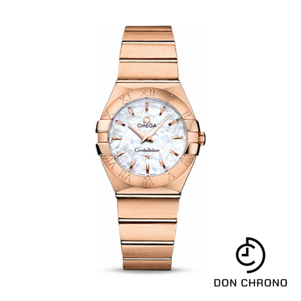 Omega Ladies Constellation Quartz Watch - 27 mm Brushed Red Gold Case - Mother-Of-Pearl Dial - 123.50.27.60.05.001