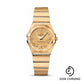 Omega Ladies Constellation Quartz Watch - 27 mm Brushed Yellow Gold Case - Champagne Diamond Dial - 123.50.27.60.58.001