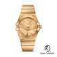 Omega Gents Constellation Chronometer Watch - 38 mm Brushed Yellow Gold Case - Champagne Dial - 123.50.38.21.08.001
