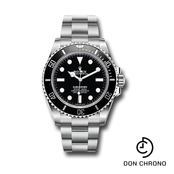 Rolex Steel Submariner Watch - Black Dial - 124060