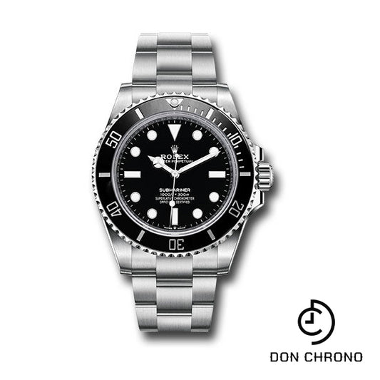 Rolex Steel Submariner Watch - Black Dial - 124060
