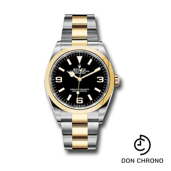 Rolex Steel and Yellow Gold Oyster Perpetual Explorer - Black Dial - Oyster Bracelet - 2021 Release - 124273