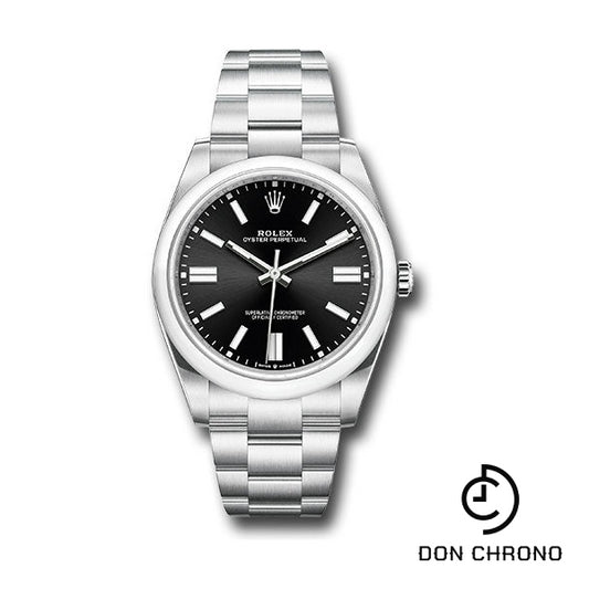 Rolex Oyster Perpetual 41 Watch - Domed Bezel - Black Index Dial - Oyster Bracelet - 124300 bkio