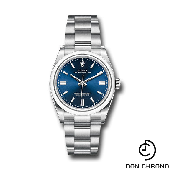 Rolex Oyster Perpetual 36 Watch - Domed Bezel - Blue Index Dial - Oyster Bracelet - 126000 bluio