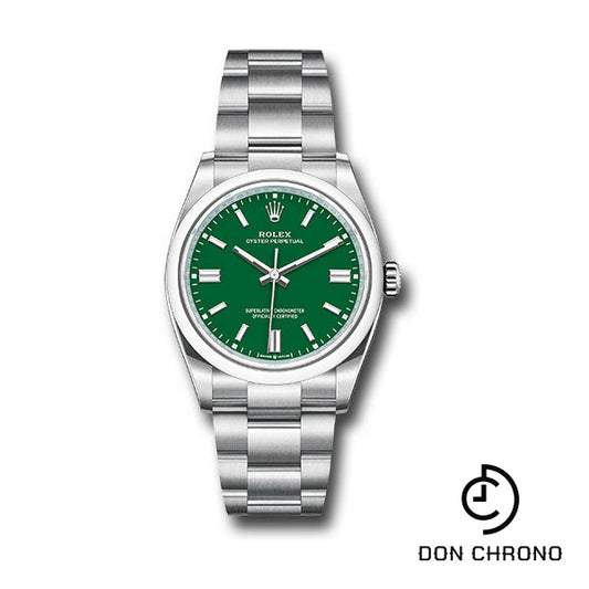 Rolex Oyster Perpetual 36 Watch - Domed Bezel - Green Index Dial - Oyster Bracelet - 126000 greio