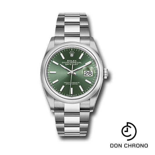 Rolex Oystersteel Datejust 36 Watch - Domed Bezel - Mint Green Index Dial - Oyster Bracelet - 126200 mgio